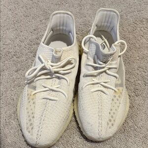 Yeezy White Cream Athletic Shoes